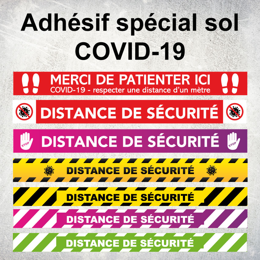 Adhésif de sol autocollant spécial Covid 19